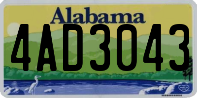 AL license plate 4AD3043