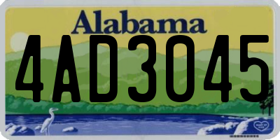 AL license plate 4AD3045
