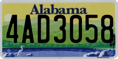 AL license plate 4AD3058