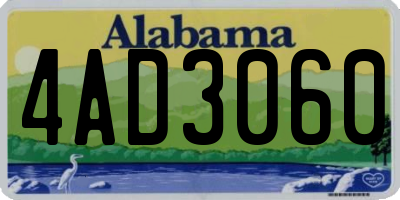AL license plate 4AD3060