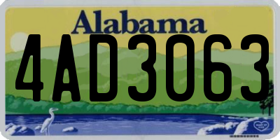AL license plate 4AD3063
