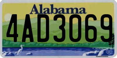 AL license plate 4AD3069