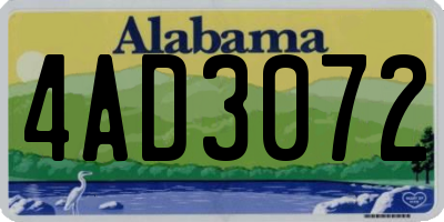 AL license plate 4AD3072