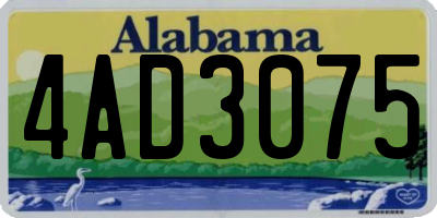 AL license plate 4AD3075