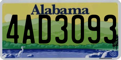AL license plate 4AD3093
