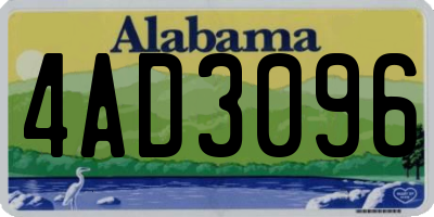 AL license plate 4AD3096