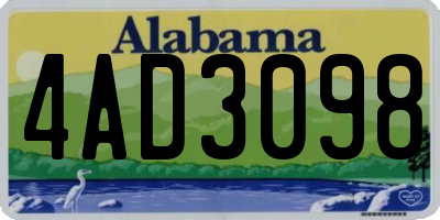 AL license plate 4AD3098