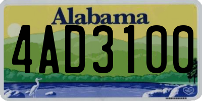 AL license plate 4AD3100