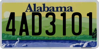 AL license plate 4AD3101