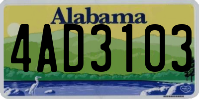 AL license plate 4AD3103