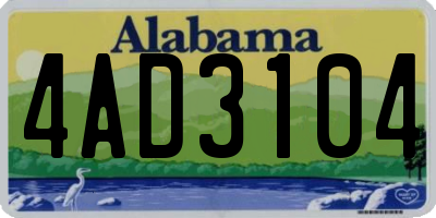 AL license plate 4AD3104