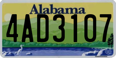 AL license plate 4AD3107