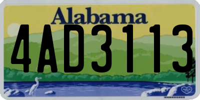 AL license plate 4AD3113