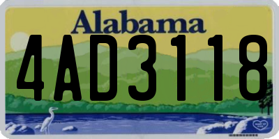 AL license plate 4AD3118