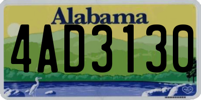 AL license plate 4AD3130
