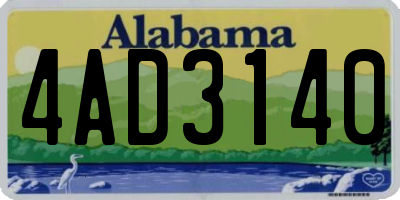 AL license plate 4AD3140
