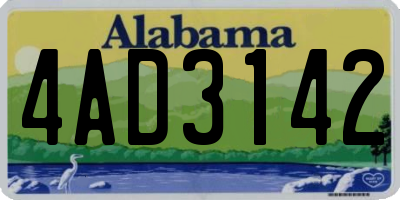 AL license plate 4AD3142
