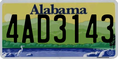 AL license plate 4AD3143