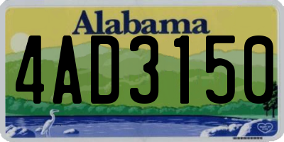 AL license plate 4AD3150
