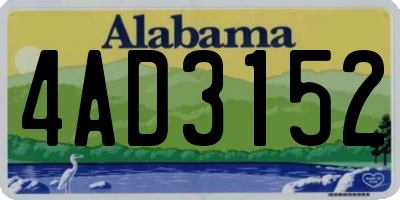 AL license plate 4AD3152