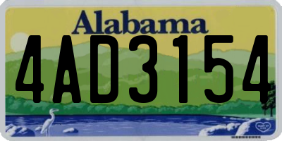 AL license plate 4AD3154