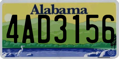 AL license plate 4AD3156