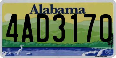 AL license plate 4AD3170