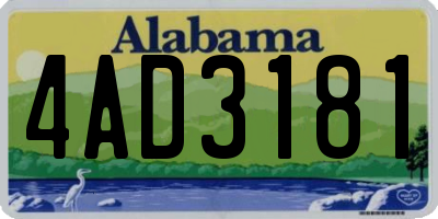 AL license plate 4AD3181