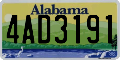 AL license plate 4AD3191