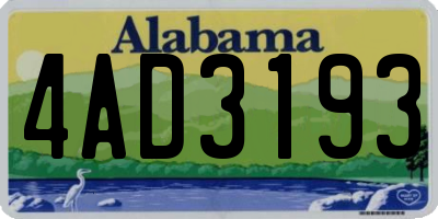 AL license plate 4AD3193