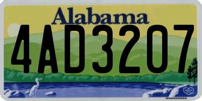 AL license plate 4AD3207