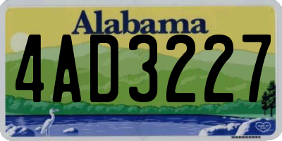 AL license plate 4AD3227