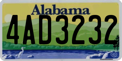 AL license plate 4AD3232