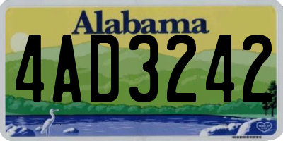 AL license plate 4AD3242