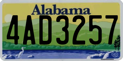 AL license plate 4AD3257