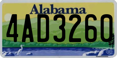 AL license plate 4AD3260