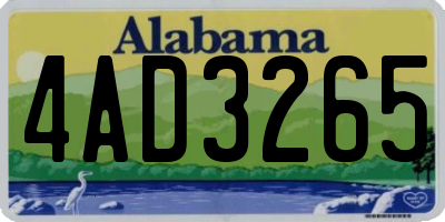 AL license plate 4AD3265