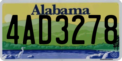 AL license plate 4AD3278