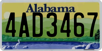 AL license plate 4AD3467