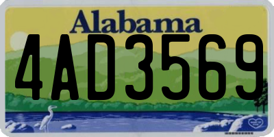 AL license plate 4AD3569