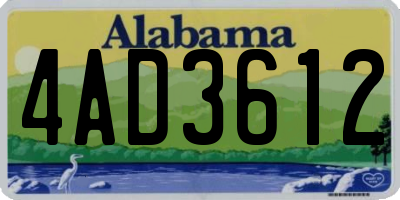 AL license plate 4AD3612