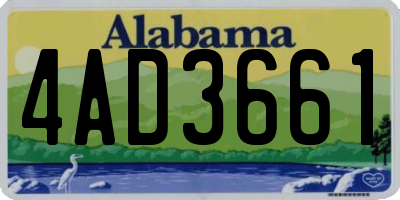 AL license plate 4AD3661