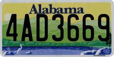 AL license plate 4AD3669
