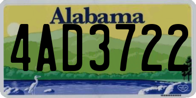 AL license plate 4AD3722