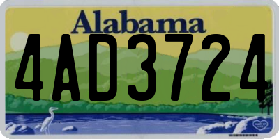 AL license plate 4AD3724