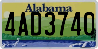 AL license plate 4AD3740