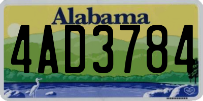 AL license plate 4AD3784