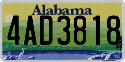 AL license plate 4AD3818