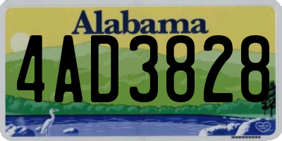 AL license plate 4AD3828