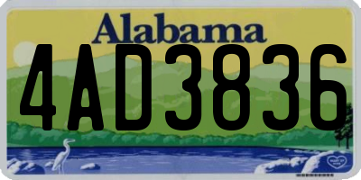 AL license plate 4AD3836